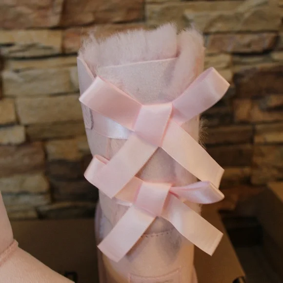 UGG Pink Winter Boots with Bows - Picture 2 of 10